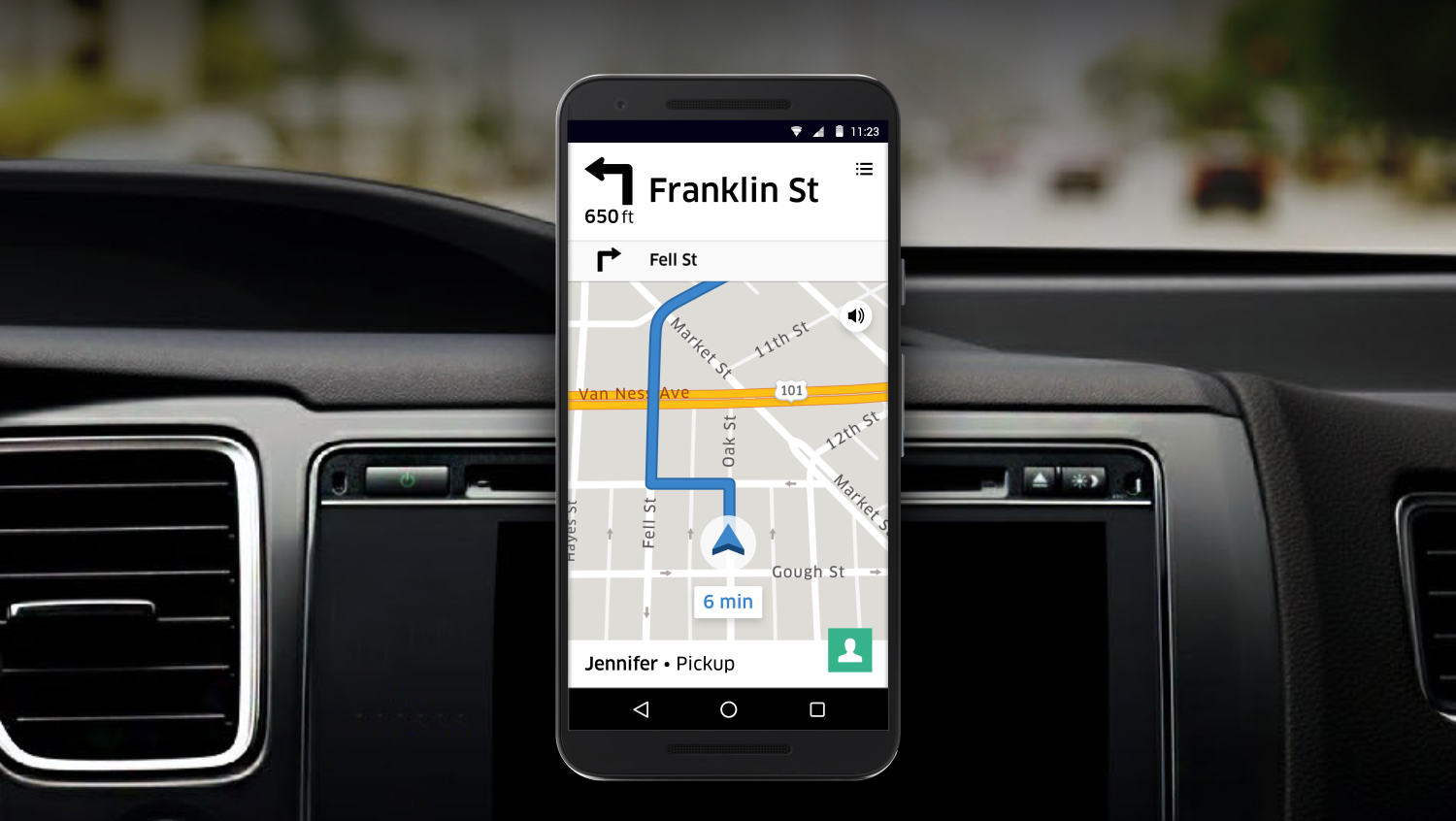 Aplikace Uberu ukazující řidiči, kam má jet. Zdroj: uber.com